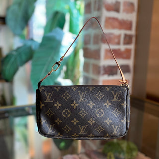 LOUIS VUITTON Pochette Accessories Vintage Brown Monogram Canvas Shoulder Bag