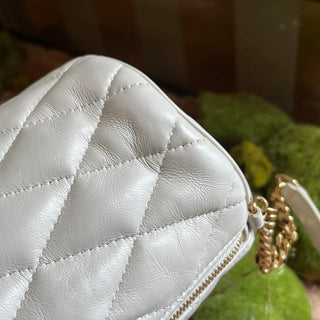 SAINT LAURENT Sade Mini Barrel Tube Quilted Smooth Leather Shoulder Bag