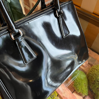 PRADA Galleria Black Patent Leather Tote