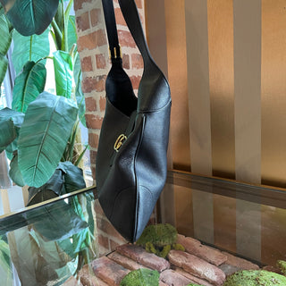 GUCCI Aphrodite Black Leather Hobo Bag