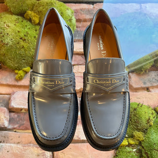 DIOR Gray Calfskin Leather Loafers SZ 35.5 (US 5.5)