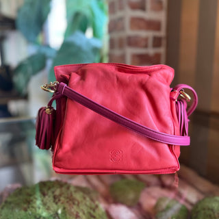 LOEWE Flamenco Small Pink Leather Crossbody Bag