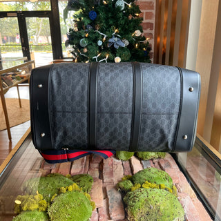 GUCCI Appia Large GG Supreme Monogram Calfskin Web Soft Duffle Bag