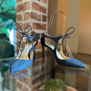 JIMMY CHOO Denim Leather Pumps SZ 36.5 (US 6.5)