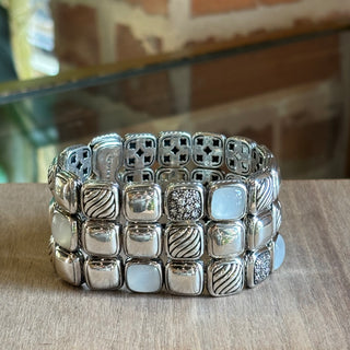 DAVID YURMAN Multi-Stone Chiclet 3 Row Bracelet