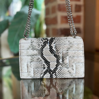 JIMMY CHOO Avenue Mini Snake Embossed Shoulder Bag