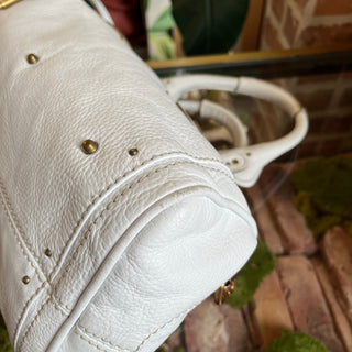 CHLOÉ Paddington White Calfskin Leather Satchel Bag