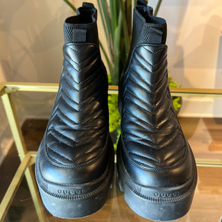 GUCCI GG Canvas Canvas Chelsea Boots SZ 37