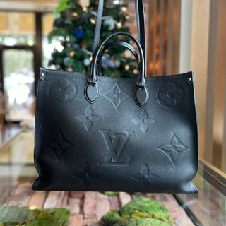 LOUIS VUITTON OntheGo GM Black Empreinte Leather Tote Bag
