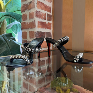 LOUBOUTIN Black Leather Stud Heels SZ 36 (US 6)