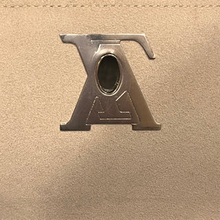 LOUIS VUITTON Lockme Clutch Light Blue Grained Calfskin Leather Shoulder Bag