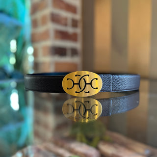 HERMES Phillipine Black/Brown Leather Reversible Belt SZ 85
