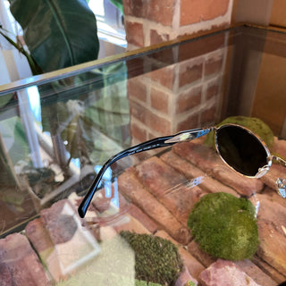 PRADA SPR65Z Oval Pale Gold-Tone Metal Sunglasses