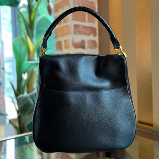 CHLOE Marcie Black Grained Leather Hobo Tall