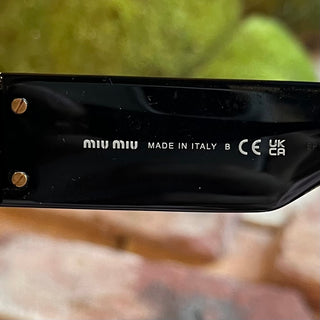 MIUMIU SMU 10W Black Acetate Square Sunglasses