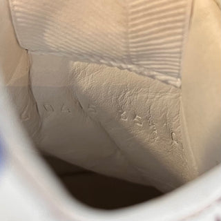 GUCCI GG White Web Perforated Leather Sneakers W/Blue SZ 35.5 (US 5.5)