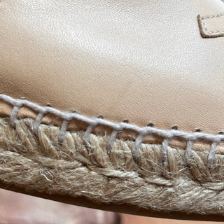 CHANEL Beige Leather CC Espadrilles SZ 38 (US 8)
