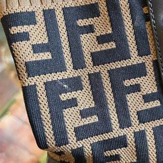 FENDI Black/Brown Zucca FF Combat Boots SZ 37.5 (US 7.5)