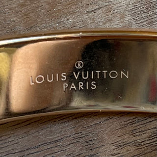 LOUIS VUITTON Rose Gold Plated Pink Enamel Confidential Cuff SZ S