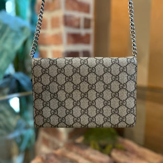 GUCCI Dionysus GG Web Canvas Wallet On Chain Crossbody