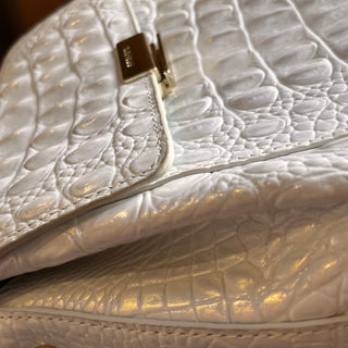 BRAMIN White Croc Embossed Iridescent Crossbody