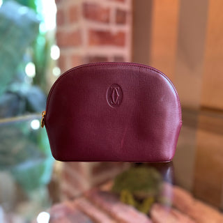 CARTIER Red Leather Cosmetic Case