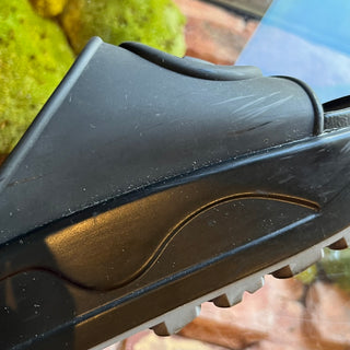 GUCCI GG Black Leather Rubber Platform Slides