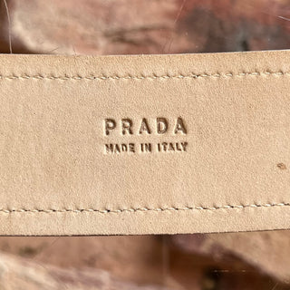 PRADA Leather White Belt SZ 80/32