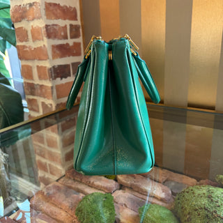 PRADA Green Patent Saffiano Lux Tote