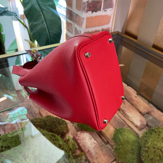 HERMÈS Picotin Lock 18 PM Rouge Casaque Taurillon Clemence Bag