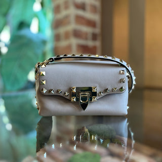 VALENTINO GARAVANI Mini Rockstud Pink Smooth Leather Crossbody Bag