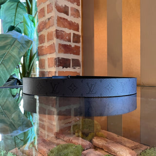 LOUIS VUITTON Black Initials Eclipse Monogram 90/36 Belt