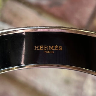 HERMES Wide Cachemire de Tamara Print Enamel Bangle