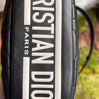 CHRISTIAN DIOR Dior Vibe Small Black Lambskin Cannage Shoulder Bag