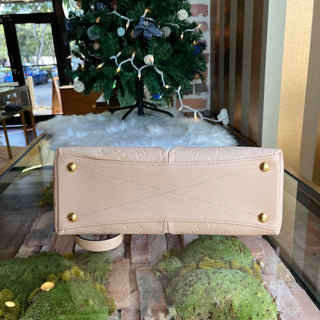LOUIS VUITTON V MM Beige Rose Creme Monogram Empreinte Leather Tote Bag