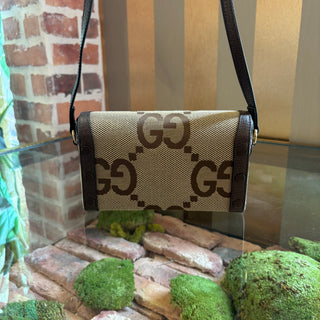 GUCCI Bag Jumbo GG Horsebit Crossbody Brown