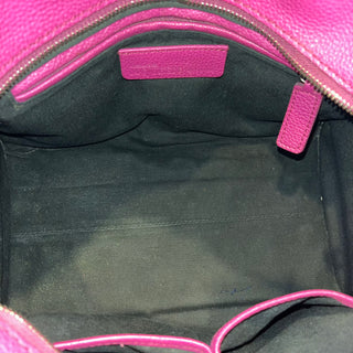 ALEXANDER MCQUEEN Small Skull Padlock Fuchsia Grained Calfskin Zip Tote Bag