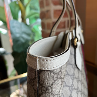 GUCCI Ophidia Medium White GG Supreme Canvas Tote