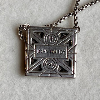 JOHN HARDY Sterling Silver Black Sapphire Square Pendant Necklace