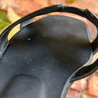 HERMES Black Calfskin Leather Sandals SZ 38.5 (8.5 US)