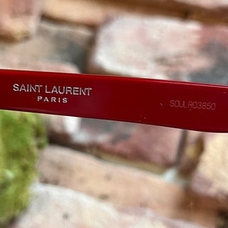 SAINT LAURENT SL51 003 Red Acetate Square Sunglasses