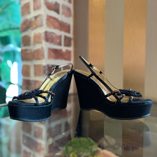 PRADA Black Satin Heels SZ 38.5 (US 8.5)