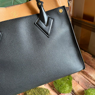 LOUIS VUITTON On My Side Black Calfskin Monogram Tote Bag