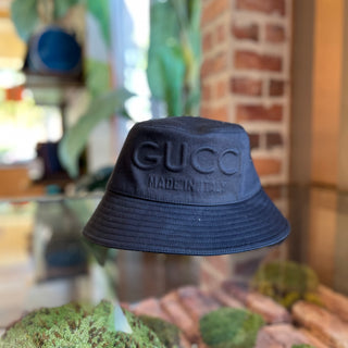 GUCCI Black Canvas Bucket Hat SZM