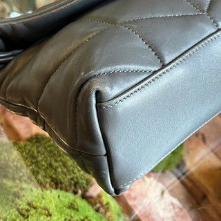 SAINT LAURENT Toy Gray Nappa Lambskin Puffer Shoulder Bag