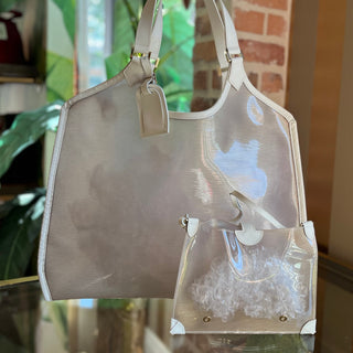 LOUIS VUITTON Lagoon Bay GM White Vinyl Epi Plage Leather Tote Bag