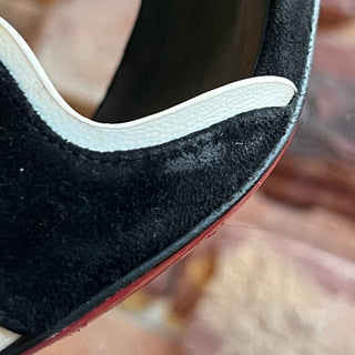 LOUBOUTIN White/Black Sling Back Suede Heels SZ 39.5 (US 9.5)