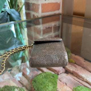CHANEL Vintage Brown Caviar Phone Holder Bag