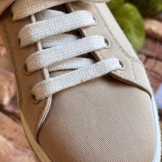 PRADA Beige Canvas Gabardine Espadrilles Sneakers SZ 39 (US 9)