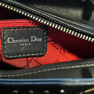 DIOR Lady Dior Black Studded Lambskin Leather Tote Bag